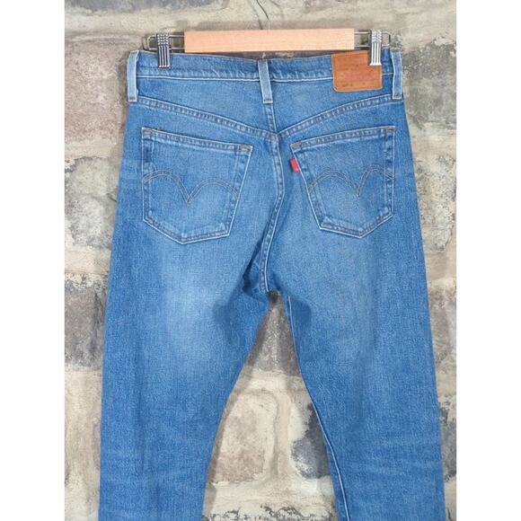 Levi's 501 Skinny Jeans Men's 27x28‎ Denim Button Fly Light Wash Casual Stretch - Picture 6 of 16